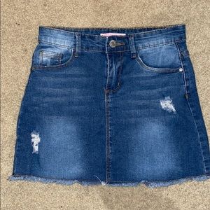 soho blue denim mini skirt